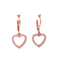 Hanging Open Heart Earrings With CZ Stones Itsallagift