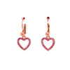 Hanging Open Heart Pink CZ Earrings Itsallagift