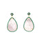 Hanging Pear Mother of Pearl and Emerald CZ Earrings Itsallagift