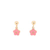 Hanging Pink Enamel Flower Earring Itsallagift