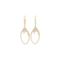 Hanging Teardrop Styled Earrings With CZ Stones Gold Itsallagift