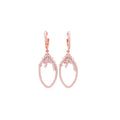 Hanging Teardrop Styled Earrings With CZ Stones Rose Gold Itsallagift