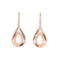 Hanging Teardrop Styled Earrings With White CZ Stones - 3 Color Options Available! Rose Gold Itsallagift