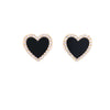 Heart Earrings with CZ Halo Black Itsallagift