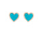 Heart Earrings with CZ Halo Turquoise Itsallagift