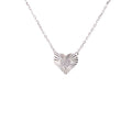 Heart Necklace With CZ Center Heart Pendant - 3 Colors Available! Silver Itsallagift