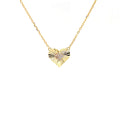 Heart Necklace With CZ Center Heart Pendant - 3 Colors Available! Gold Itsallagift