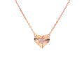 Heart Necklace With CZ Center Heart Pendant - 3 Colors Available! Rose Gold Itsallagift