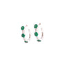 Hoop Earrings With 3 CZ Stone Clusters With White CZ Stones - 4 Options available! Silver / Emerald Itsallagift