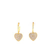 Huggie with Dangling Pave Heart Earring Gold Itsallagift