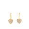 Huggie with Dangling Pave Heart Earring Gold Itsallagift