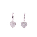 Huggie with Dangling Pave Heart Earring Silver Itsallagift