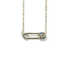 Safety Pin Necklace With Rainbow CZ Stones Itsallagift