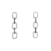 Link Styled Earrings With Pave' Accent Silver Itsallagift