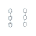 Link Styled Earrings With Pave' Accent Silver Itsallagift