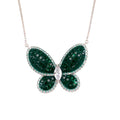 Large Butterfly Pendant With High Quality Colored CZ Stones - 3 Colors Available! Emerald Itsallagift