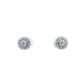 Flower Cluster Earring Studs With CZ Halo Silver Itsallagift