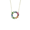 Sunburst Teardrop Necklace With Rainbow CZ Stones Itsallagift