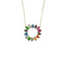 Sunburst Teardrop Necklace With Rainbow CZ Stones Itsallagift