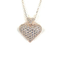 Puff Heart Necklace With Small Heart And CZ Stones Itsallagift