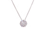 Cluster Flower Necklace With White CZ Stones Silver Itsallagift