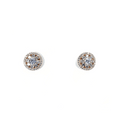 Flower Cluster Earring Studs With CZ Halo Rose Gold Itsallagift