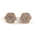 Italian CZ Baguette Flower Earrings - 3 Color Options Sterling Silver With Rose Gold Plating Itsallagift