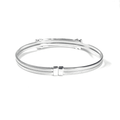 One Size Bracelet With Silver And CZ Bar Design Itsallagift