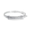 One Size Bracelet With Silver And CZ Bar Design Silver Itsallagift