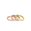 Set Of Tricolor Rings With CZ Baguette Stones Itsallagift