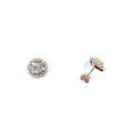 Flower Cluster Earring Studs With CZ Halo Itsallagift