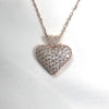 Puff Heart Necklace With Small Heart And CZ Stones Itsallagift