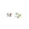 Butterfly Stud Earrings With Rainbow CZ Baguette Stones Itsallagift