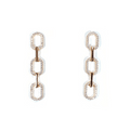 Link Styled Earrings With Pave' Accent Rose Gold Itsallagift