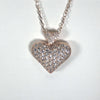 Puff Heart Necklace With Small Heart And CZ Stones Itsallagift
