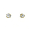 Flower Cluster Earring Studs With CZ Halo Gold Itsallagift