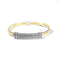 One Size Bracelet With Silver And CZ Bar Design Gold Itsallagift