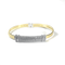 One Size Bracelet With Silver And CZ Bar Design Gold Itsallagift