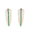 Large Hanging Leaf with Emerald CZ Earrings Itsallagift