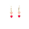 Light Pink and Hot Pink Enamel Heart Earrings Itsallagift