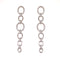 Long Link Styled Earrings With CZ Border Silver Itsallagift