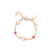 Mini Hot Pink and Light Pink Enamel Heart Charm Bracelet Itsallagift