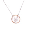 Mother of Pearl Disc with CZ Border Necklace Itsallagift