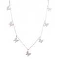 Multi Hanging Butterfly Necklace With CZ Stones Silver Itsallagift