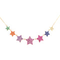 Multicolored Pave Star Necklace Itsallagift