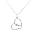 Offset Heart Necklace With CZ Stones And Large Center Stone Itsallagift