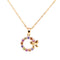 Pastel CZ Stone Open Circle with Butterfly Pendant on Twisted Chain Itsallagift
