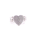 Pave Heart and Chain Link Ring Silver / 5 Itsallagift