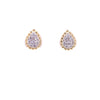Pear Shaped Pave Earrings with Gold Border Itsallagift