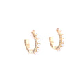 Pearl Hoop Earrings with Pave CZ Siding Itsallagift